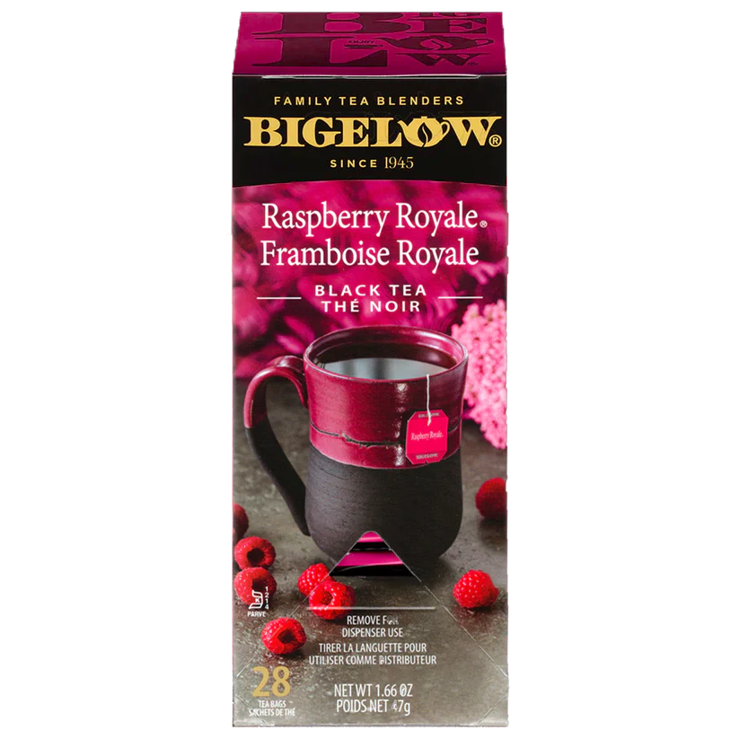 1480#B💔 Bigelow Raspberry Royale Tea 28 sachets x 6/case