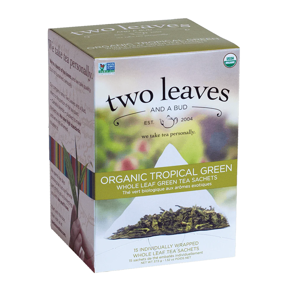 CC-365350#B Two Leaves Organic Tropical Green Tea 15's