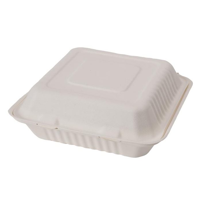 EP-025B Eco-Packaging 9x9x3 Sugarcane Clamshell 200/cs