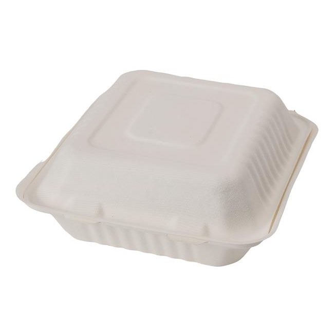 EP-026B Eco-Packaging 8x8x2.5" Sugarcane Clamshell 200/cs