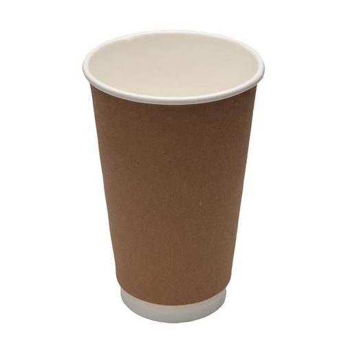 EP-DWC16K Eco-Packaging 16oz Kraft DBL Wall Cups 500/cs