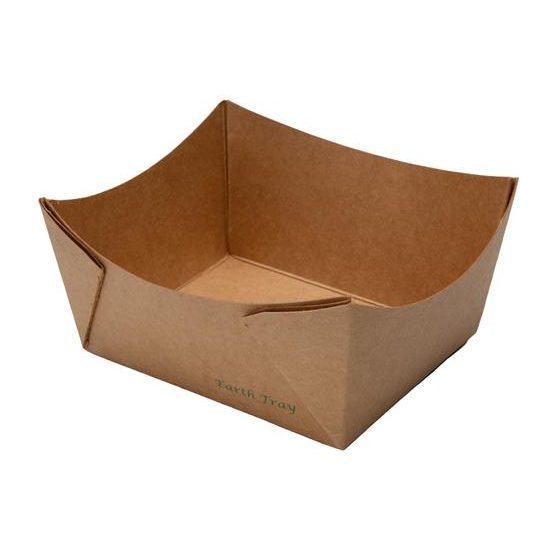 EP-ET1U Eco-Packaging #1 Earth Tray Uncoated 4.5X3.5X2.5 500/cs