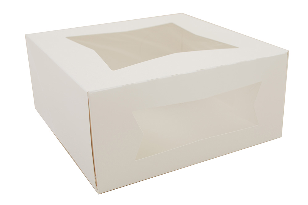 FOR-041070 Cupcake Box 10 x 10 x 4  plain white / Cello White 100 per bundle