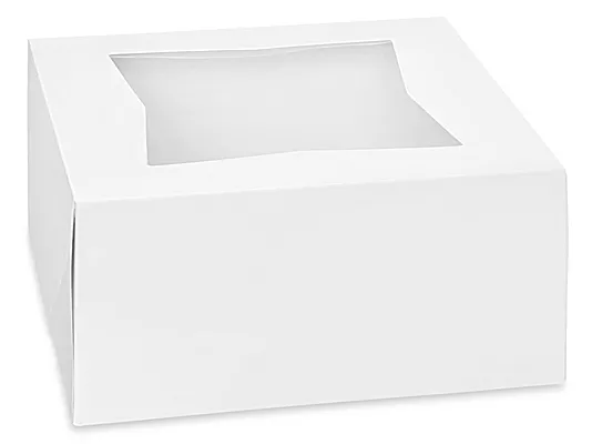 FOR-042200  6X6X3 White Cello Window Cake Box 200 per box