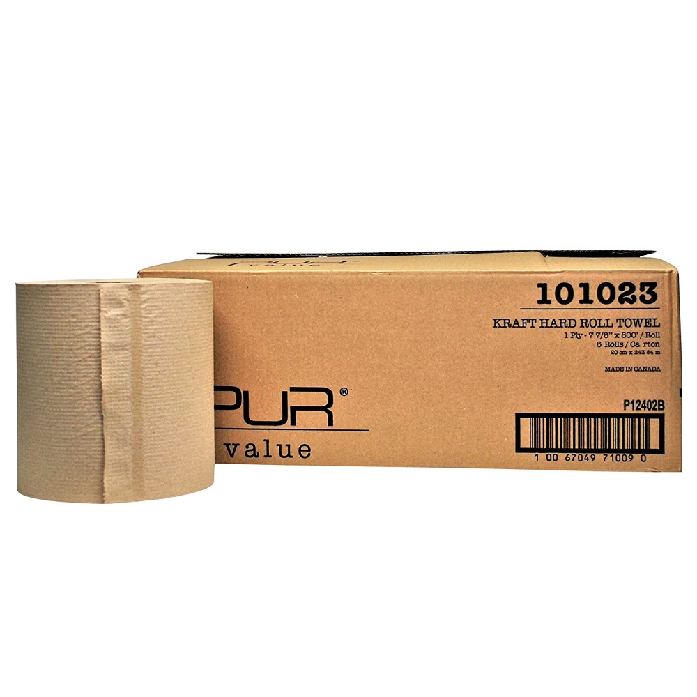 FOR-101023 Pur Value 800 Kraft Roll Paper towel 6 per case