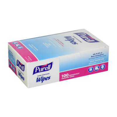 FOR-106351S#B Purell Individually Wrapped Sanitizer Hand Wipes 100/box