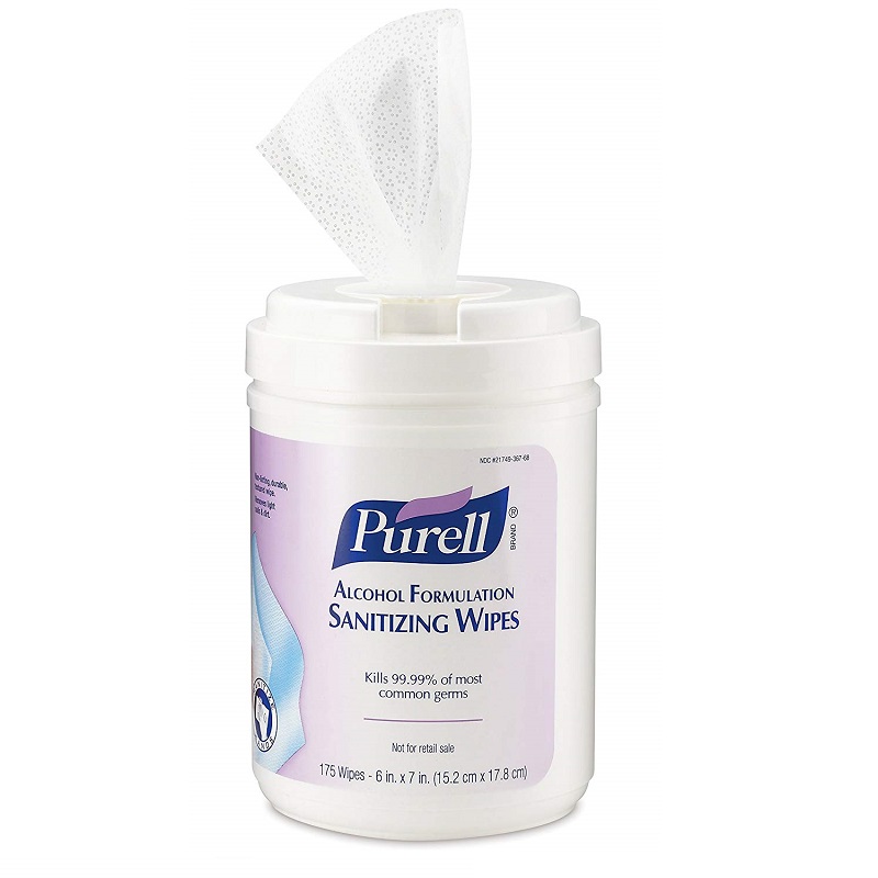 FOR-106390#B💔 Purell Alcohol  Wipes - 175 per tub