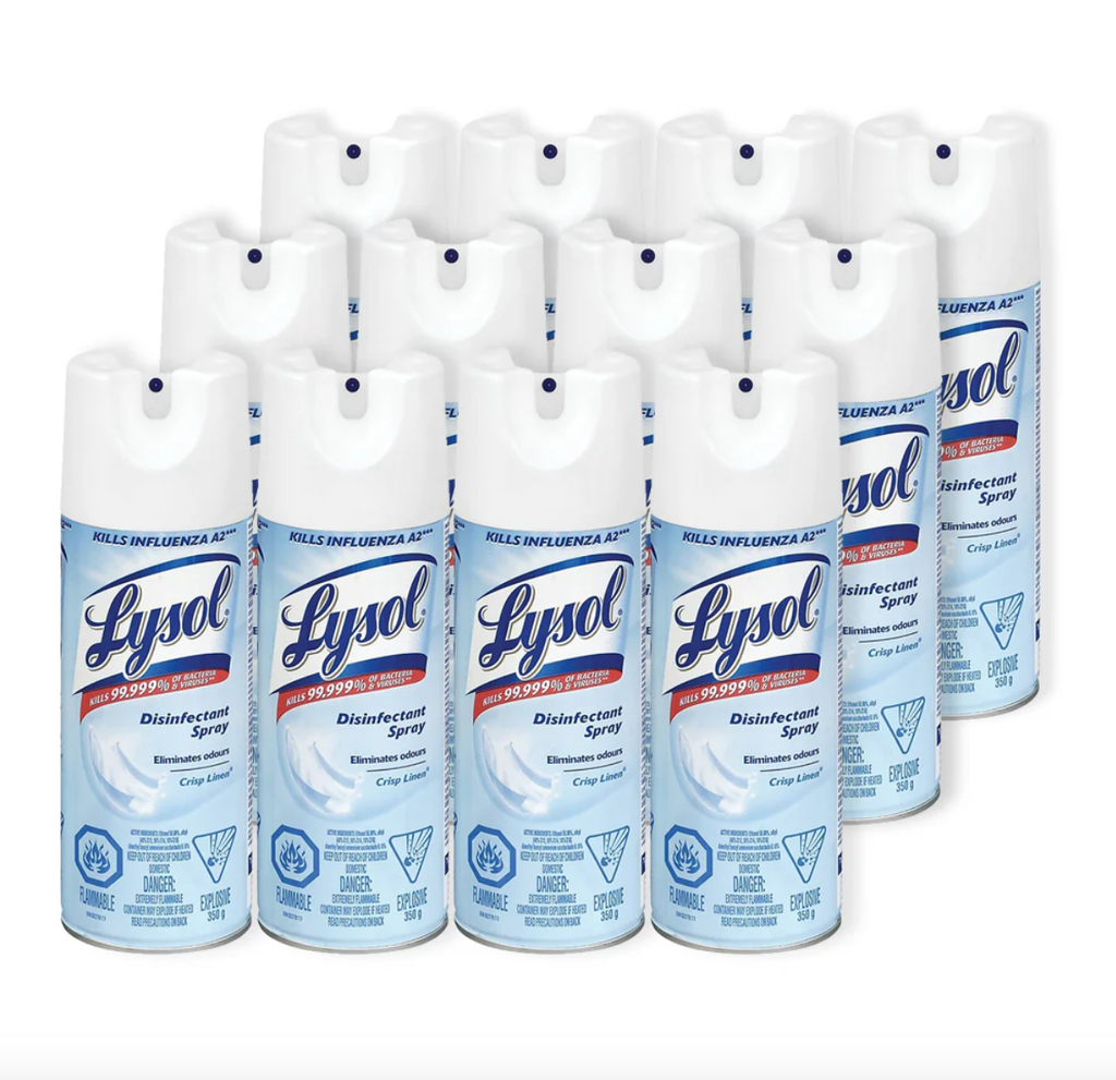 FOR-502730 Lysol Disinfectant Spray-Crisp Linen 350g, 12/case