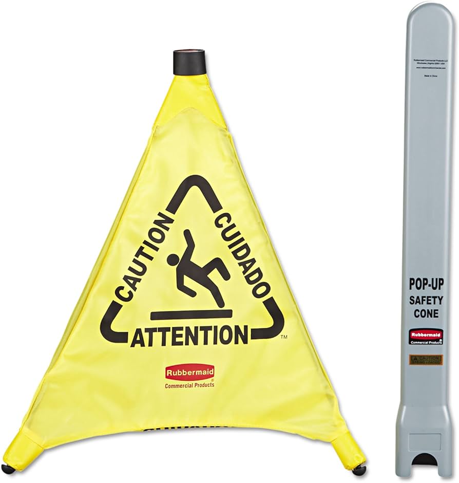 FOR-155476#B Rubbermaid 9S0000YEL Pop-Up Wet Floor Sign Cone