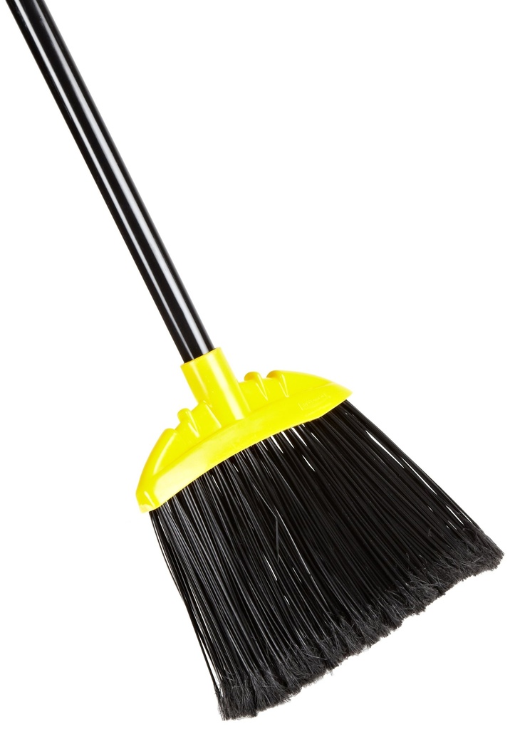 FOR-155916S#B Rubbermaid Black Jumbo Smooth Sweep Angle Broom w/Handle