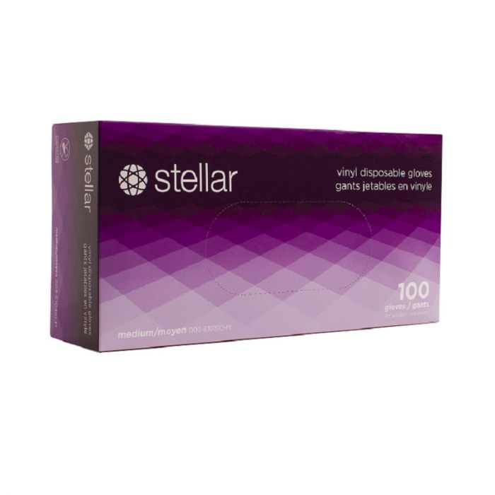 FOR-327294S#B Stellar Vinyl Med PF Gloves 100/box