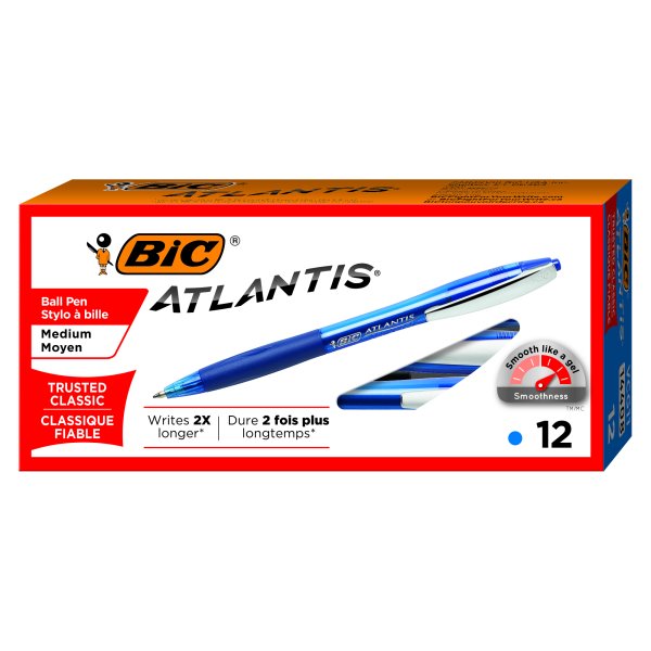 HBI-BIC14408#B BIC Atlantis Retractable Pen, Blue