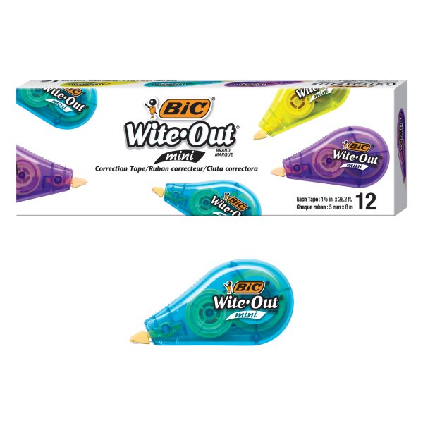 HBI-BIC52979 BIC Wite Out Mini Correction Tape 12/pkg