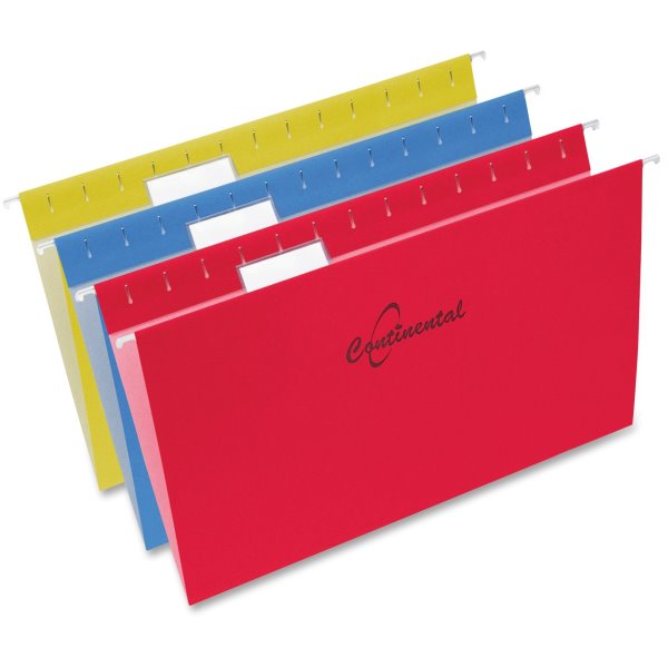 HBI-COF37225 Continental Legal Hanging Folders -Assorted Colours 25/box