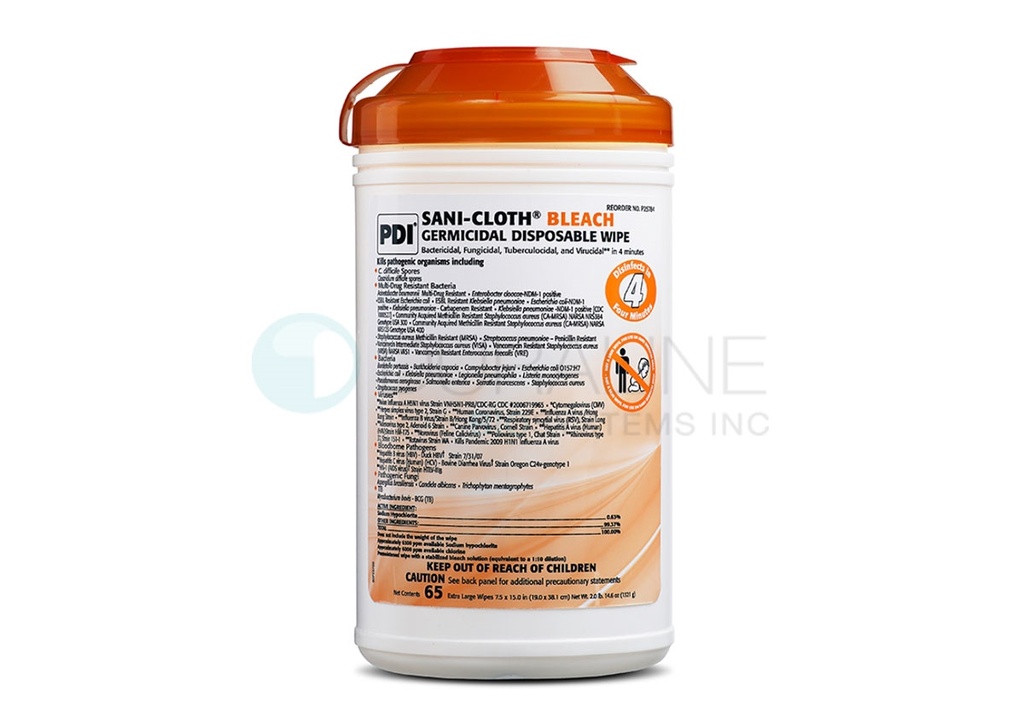 IS-P24684#B PDI Wipe Sanicloth Bleach X-large