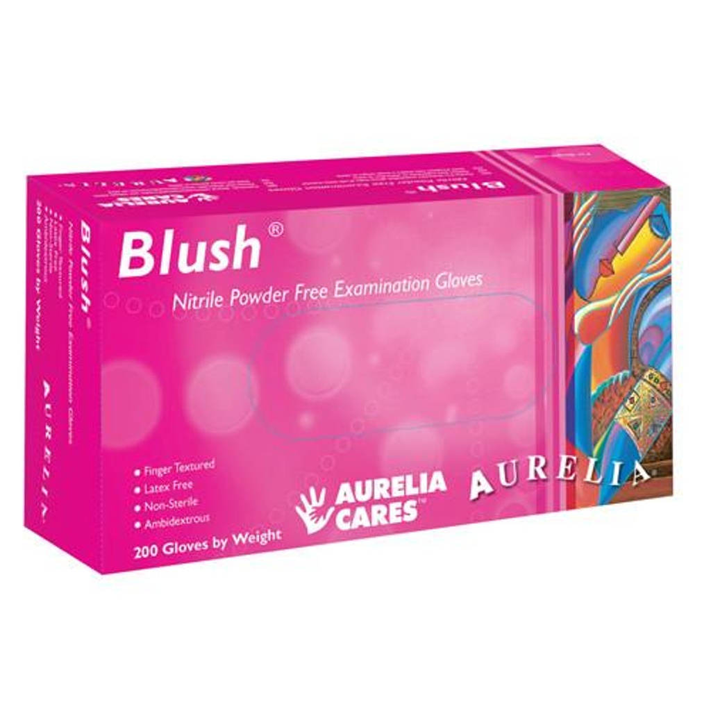 IS-SM7887#B MED-Aurelia Blush Nitrile Glove  ( breast cancer) 200/bx