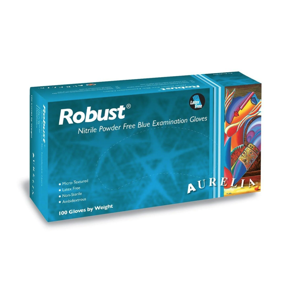 SM-93897#B💔 Robust Medium Blue Nitrile Gloves 100/box