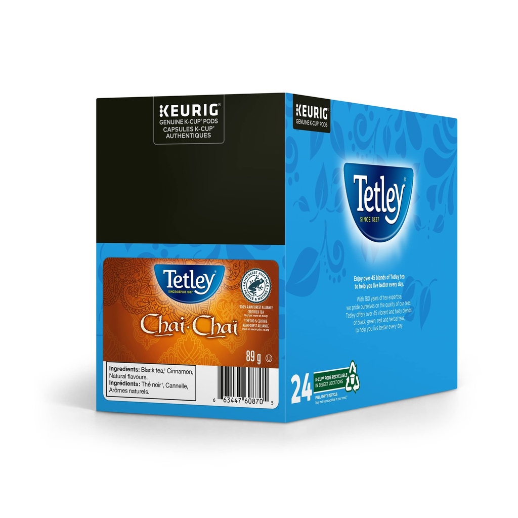 KG-81-60870#B Tetley Chai Tea Kcups 24/bx