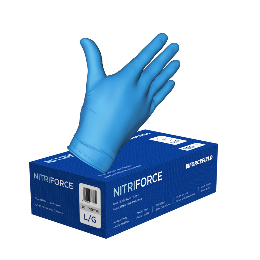 LAT-007-77701PF/MG#B SM NitriForce Blue NTGloves 100/box