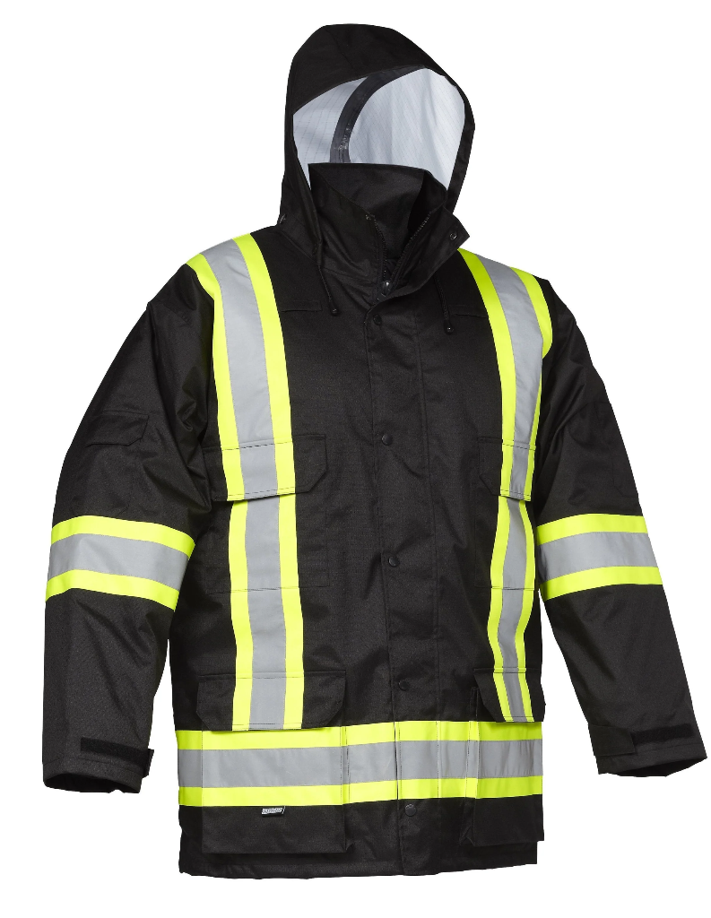 LAT-024-EN640RBK-L Hi Vis Safety Winter Cargo Parka Large