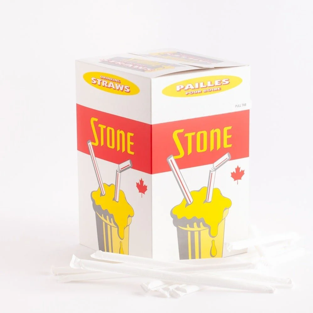 R3-0313 Flexible Straw 8" in clear Wrapped 500/box