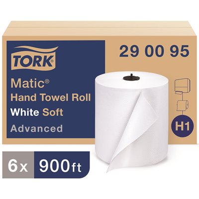 R3-14100490 Torkmatic Rolls #290095 White 900' Rolls 6/case