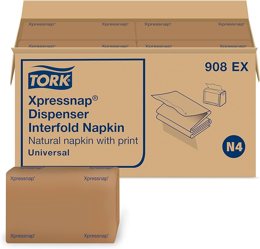 R3-14100908 Xpressnap 908EX Tork Universal Napkin 1/4 Fold Natural 6000/cs