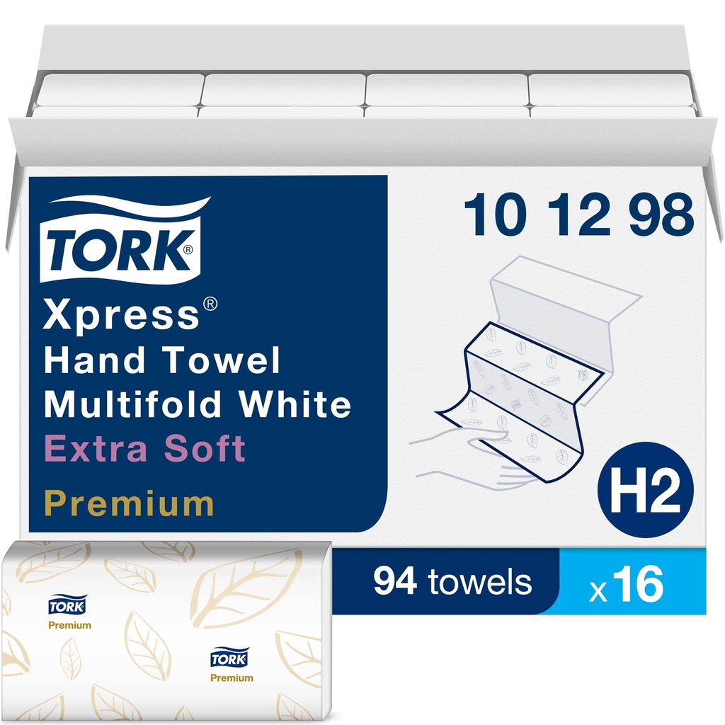 R3-14100979 Tork 10 12 98 Xpress Hand Towel Multifold White Soft Premium 16x94/CS