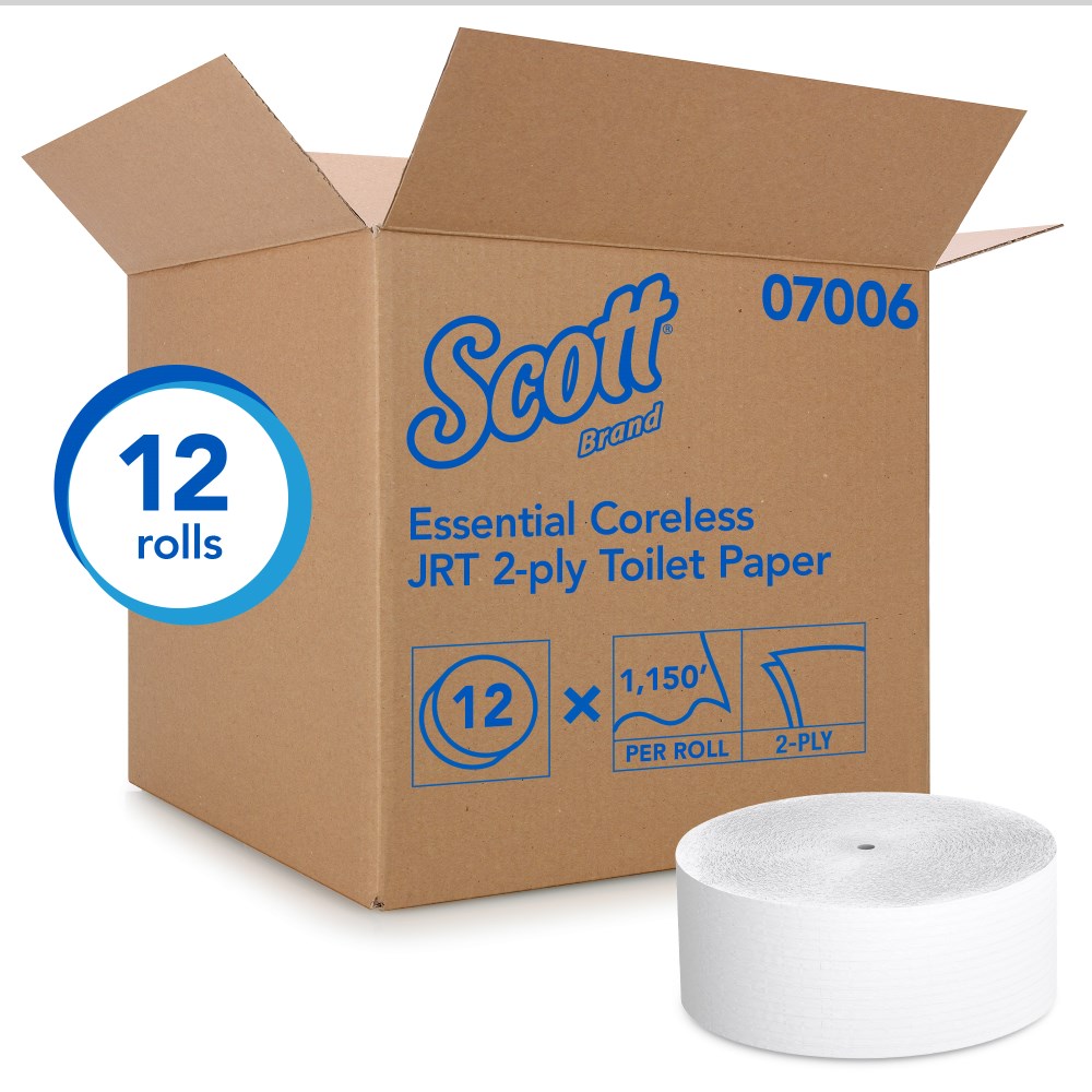 R3-15407006 Scott Coreless 2-ply JRT 07006 Bath Tissue 12/cs