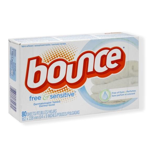 R3-16904187 Bounce Fabric Sheet Free & Sensitive 80/box, 9 box/cs