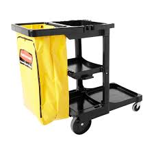 R3-17706160 Rubbermaid Janitor Cart Black FG617388BLA