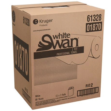 R3-17901870 White Swan Household 01870 Paper Towel 80 shts- 24/case