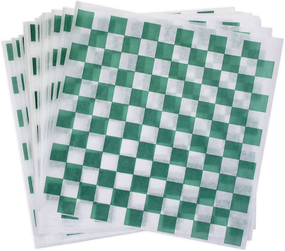 R3-46838190 12x12 Green Checkered Basket Liner 2000/cs