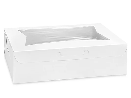 R3-605147 Cake Box White with Window 14x10x4  100/case