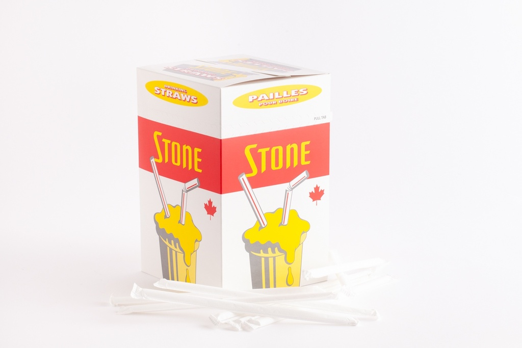 R3-68270050#B Super Jumbo Wrapped 10" Straw White  300/box