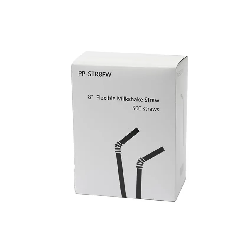 R3-K7170313#B STR8FW Fleixble Straw 8" clear wrapped 500 per box