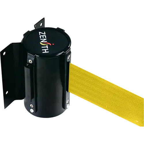 SCN-SEC074 Crowd Control Wallmount Blk w/Yellow Tape ea