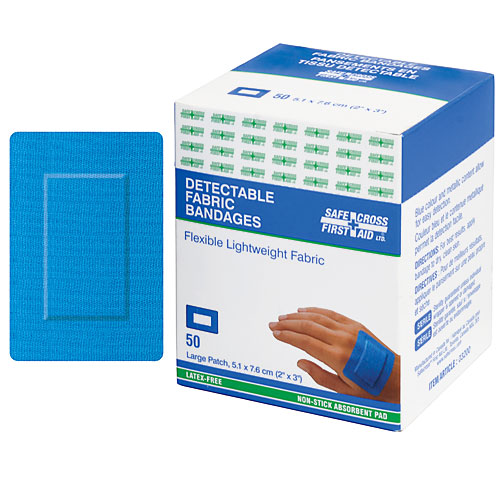 SFC-03200 Blue Fabric Large Patch Bandages 50/box