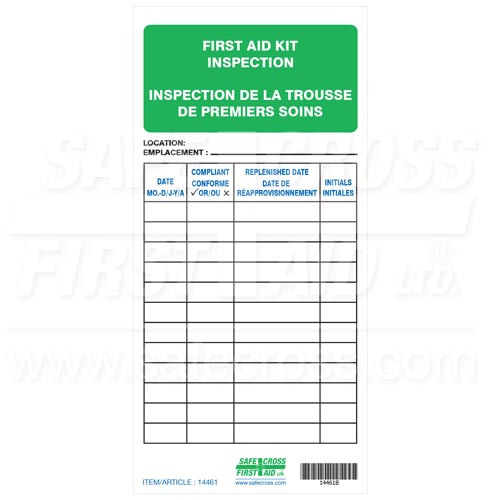 SFC-14461#B First-Aid Inspection Tags