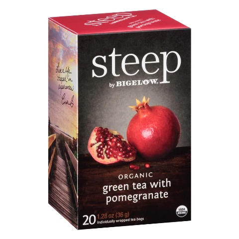 SR-TORGSTPGRNPOM Bigelow Organic Green Tea Pomegranate 20/bx