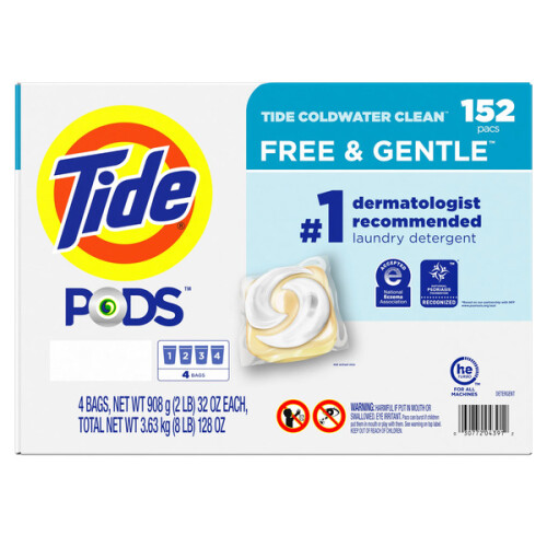 UNC-CTTIDEPODS Tide Pods Free And Gentle 152/case