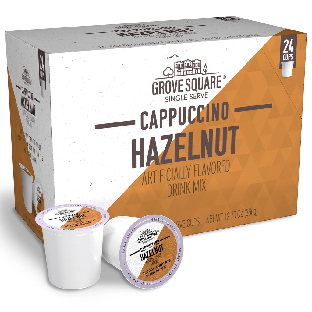 VP-14MI119#B Grove Square Cappuccino Hazelnut Kcups 24/bx