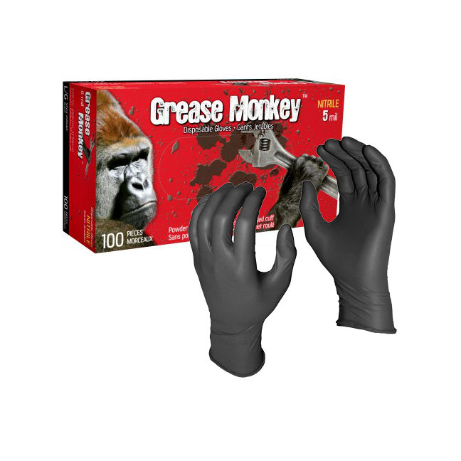 WAT-5554PF-LRG#B Grease Monkey Gloves 5mil NT  LRG