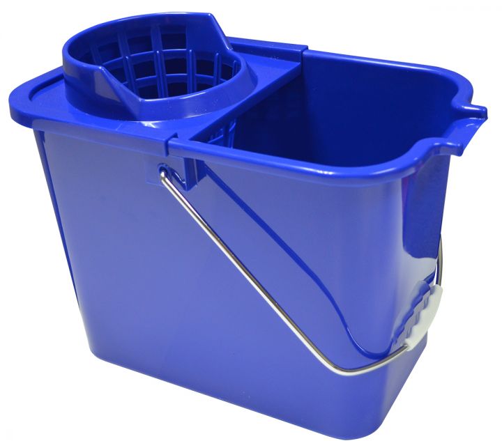 AM-880BL Plastic 15qt Cone Mopping Pail Blue