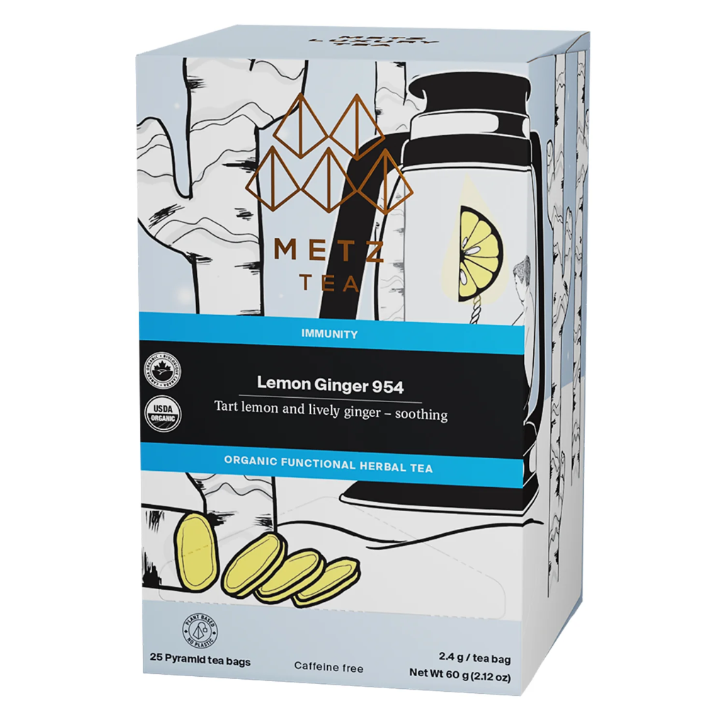 46337#B💔 Metz Luxury Tea Lemon Ginger 25 sachets x 6/case