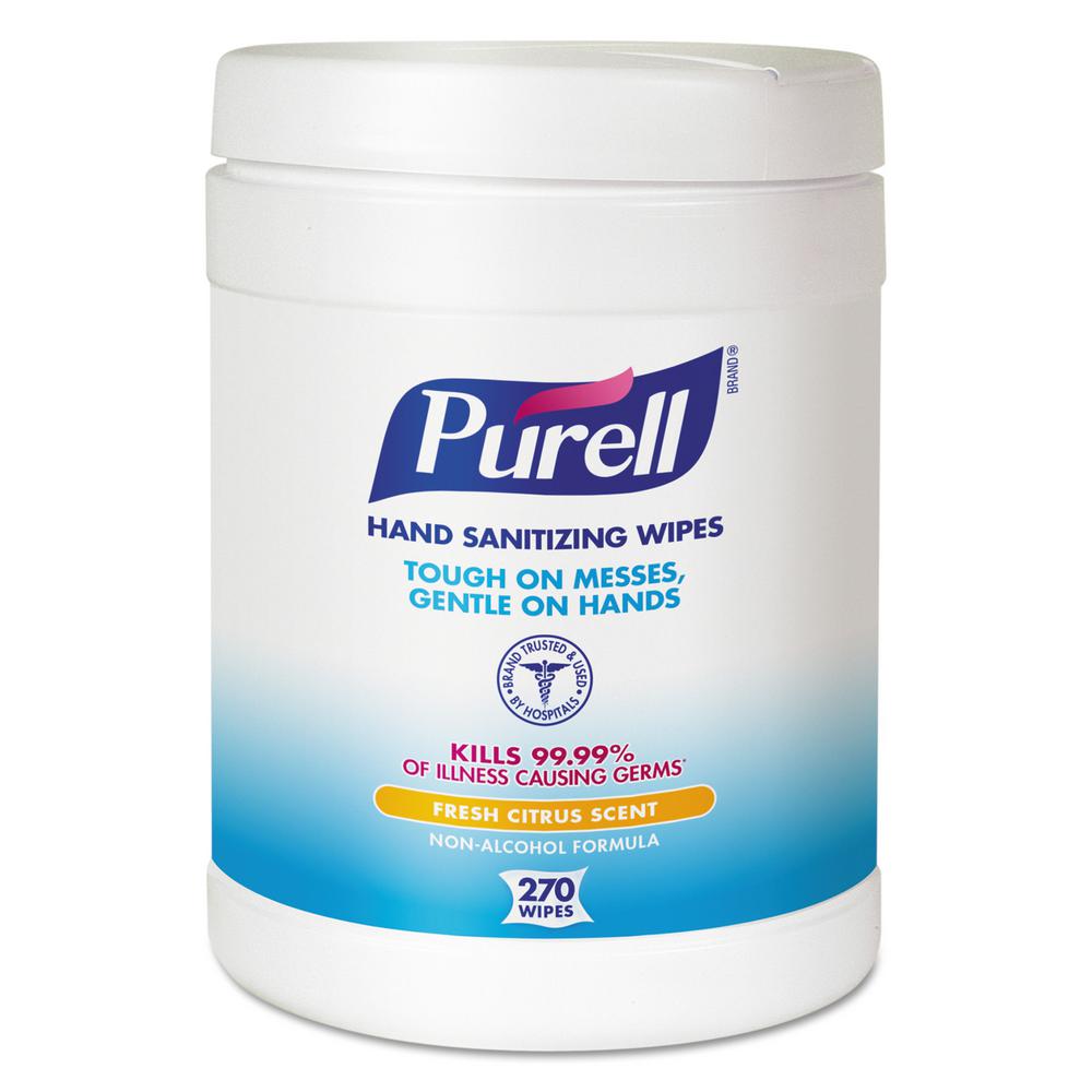 FOR-106546S#B Purell Non-Alcohol Sanitizing Wipes 270/Tub