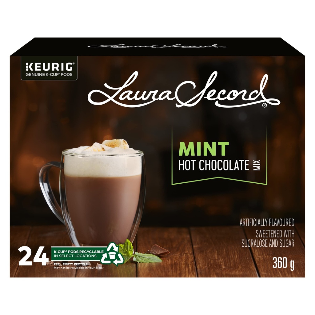 KG-77-71917#B💔 Laura Secord Mint Hot Chocolate Kcups 24 boxes x 4/case