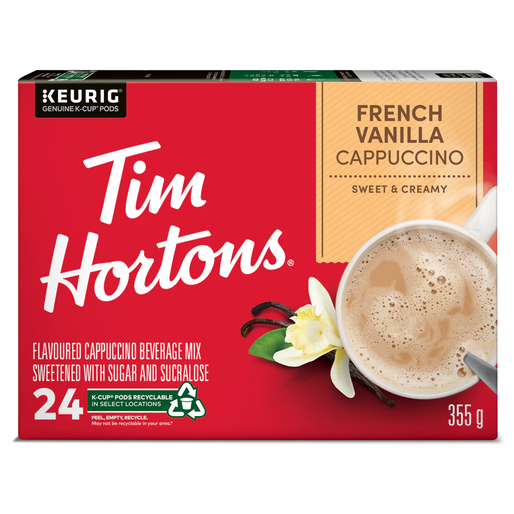 KG-61-16687#B💔 Tim Hortons French Vanilla Cappuccino Kcups 24 boxes x 4/case