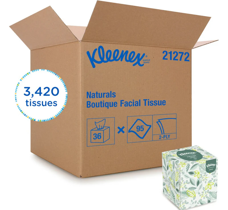 FOR-102019S Kleenex 21272 Naturals Facial Premium Tissues Cube 36/case