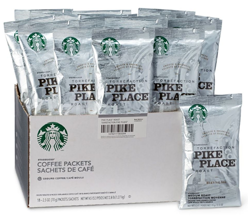 18728 Starbucks Pike Place Portion Packets, 71g, 18/case